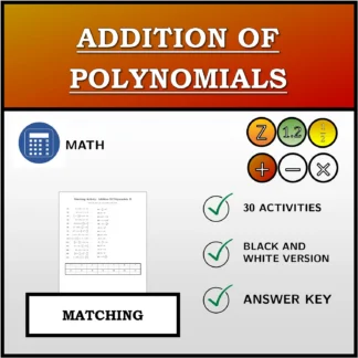 Matching activity: Addition Of Polynomials
