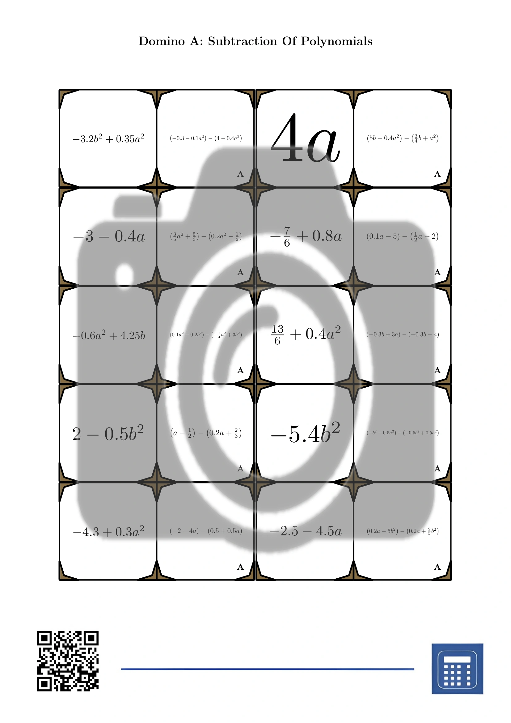 Domino: Subtraction Of Polynomials - Image 2