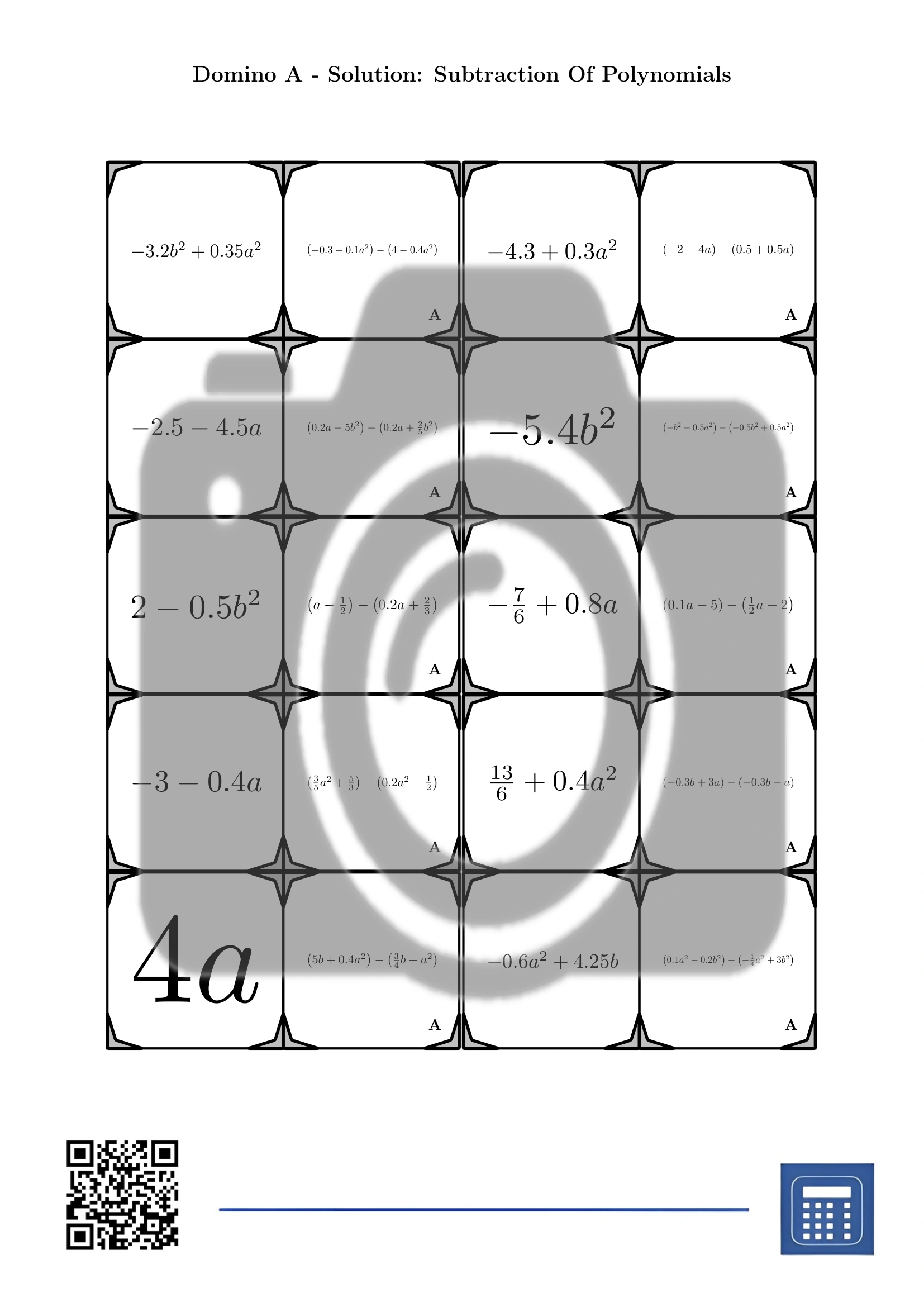 Domino: Subtraction Of Polynomials - Image 4