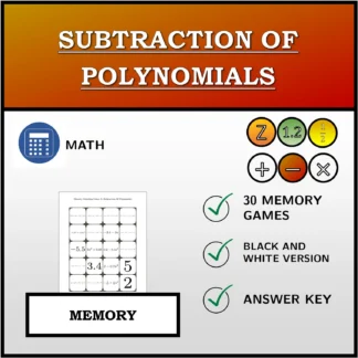Memory matching game: Subtraction Of Polynomials
