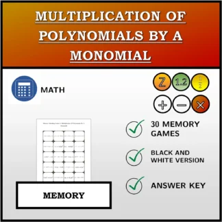 Memory matching game: Multiplication Of Polynomials By A Monomial