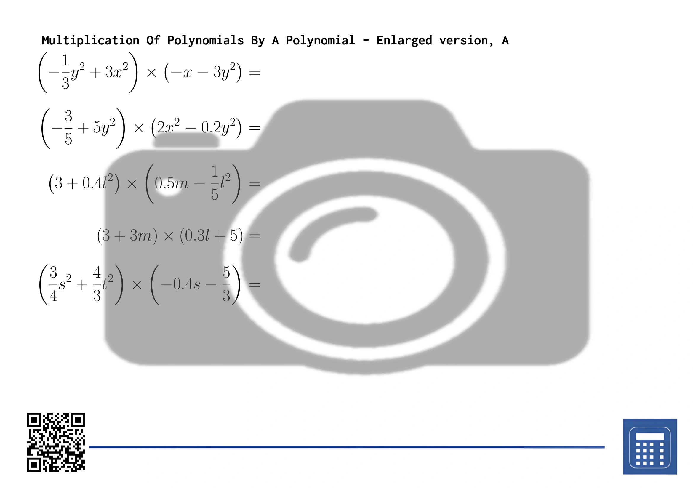 Worksheet: Multiplication Of Polynomials By A Polynomial - Image 3