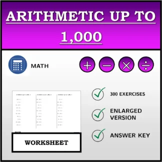 Worksheet: Arithmetic up to 1,000