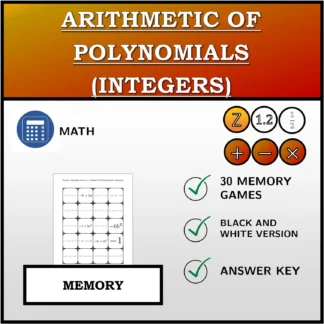 Memory matching game: Arithmetic Of Polynomials (Integers)