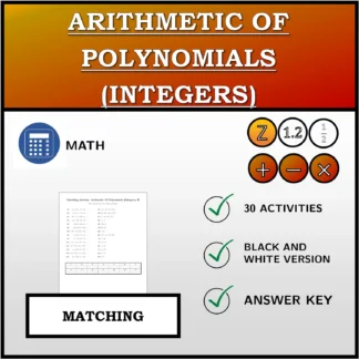 Matching activity: Arithmetic Of Polynomials (Integers)