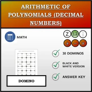 Domino: Arithmetic Of Polynomials (Decimal Numbers)