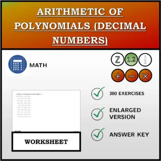 Worksheet: Arithmetic Of Polynomials (Decimal Numbers)