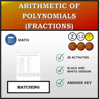 Matching activity: Arithmetic Of Polynomials (Fractions)