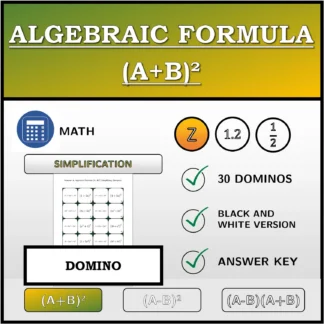 Domino: Algebraic Formula (A+B)², Simplifying (Integers)