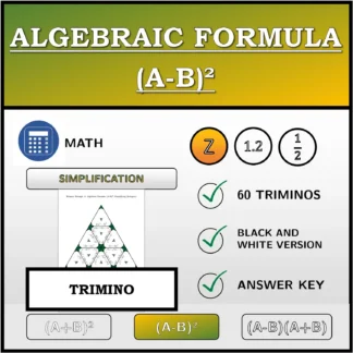 Trimino: Algebraic Formula (A-B)², Simplifying (Integers)