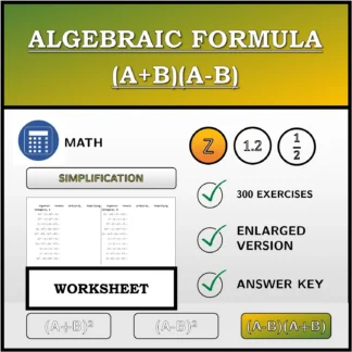Worksheet: Algebraic Formula (A+B)(A-B), Simplifying (Integers)