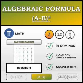 Domino: Algebraic Formula (A-B)², Factoring (Integers)