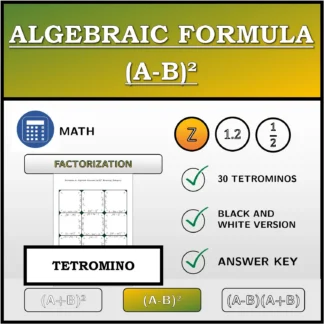Tetromino: Algebraic Formula (A-B)², Factoring (Integers)