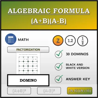 Domino: Algebraic Formula (A+B)(A-B), Factoring (Integers)
