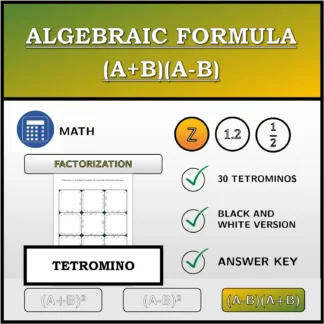 Tetromino: Algebraic Formula (A+B)(A-B), Factoring (Integers)
