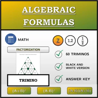 Trimino: Algebraic Formulas, Factoring (Integers)