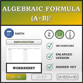 Worksheet: Algebraic Formula (A+B)², Simplifying (Decimal Numbers)