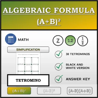 Tetromino: Algebraic Formula (A+B)², Simplifying (Decimal Numbers)