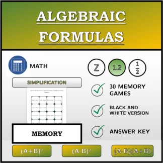 Memory matching game: Algebraic Formulas, Simplifying (Decimal Numbers)