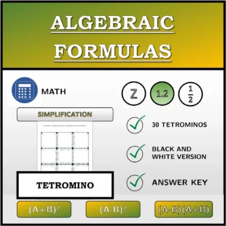 Tetromino: Algebraic Formulas, Simplifying (Decimal Numbers)