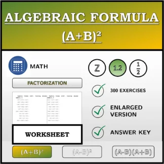 Worksheet: Algebraic Formula (A+B)², Factoring (Decimal Numbers)