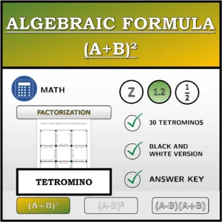 Tetromino: Algebraic Formula (A+B)², Factoring (Decimal Numbers)