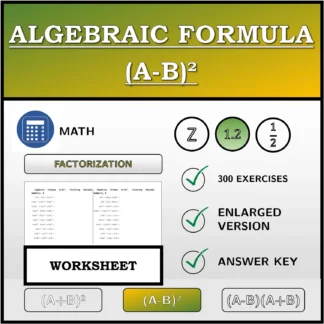 Worksheet: Algebraic Formula (A-B)², Factoring (Decimal Numbers)