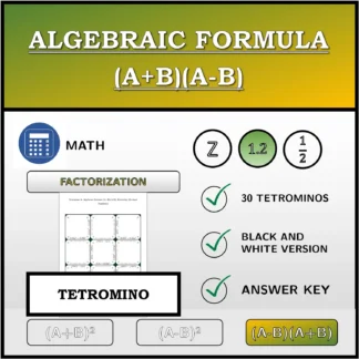 Tetromino: Algebraic Formula (A+B)(A-B), Factoring (Decimal Numbers)