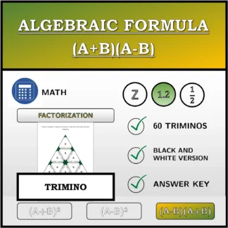 Trimino: Algebraic Formula (A+B)(A-B), Factoring (Decimal Numbers)
