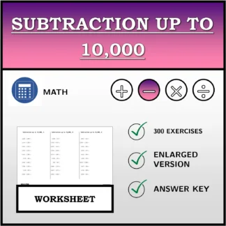 Worksheet: Subtraction up to 10,000