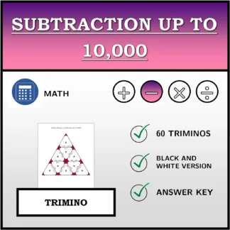 Trimino: Subtraction up to 10,000