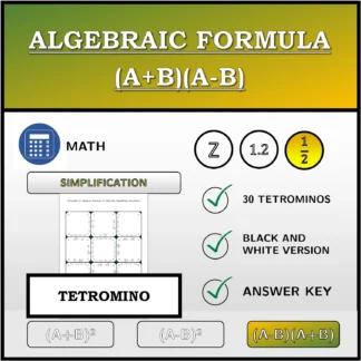 Tetromino: Algebraic Formula (A+B)(A-B), Simplifying (Fractions)