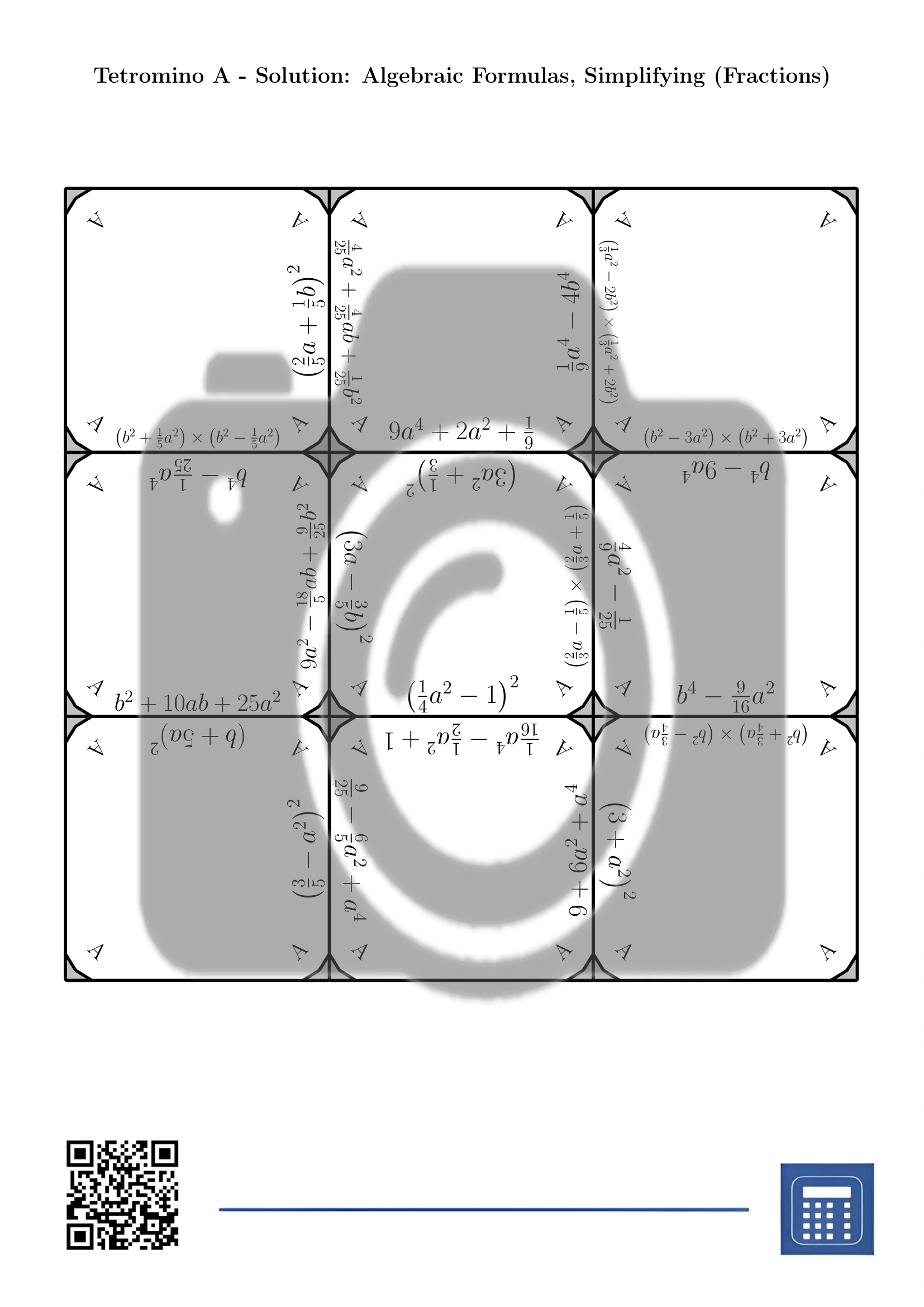 Tetromino: Algebraic Formulas, Simplifying (Fractions) - Image 4