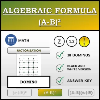 Domino: Algebraic Formula (A-B)², Factoring (Fractions)