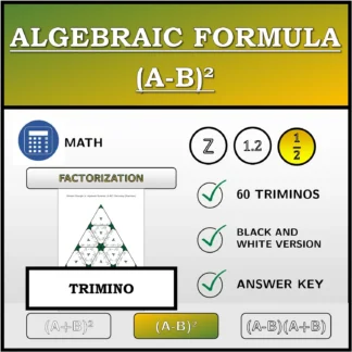Trimino: Algebraic Formula (A-B)², Factoring (Fractions)
