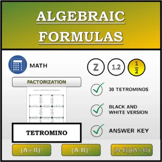 Tetromino: Algebraic Formulas, Factoring (Fractions)
