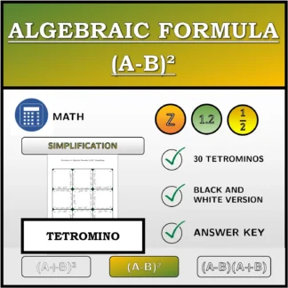 Tetromino: Algebraic Formula (A-B)², Simplifying