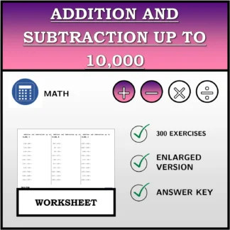 Worksheet: Addition and Subtraction up to 10,000