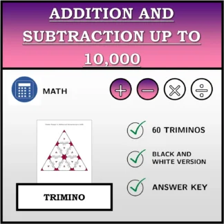 Trimino: Addition and Subtraction up to 10,000