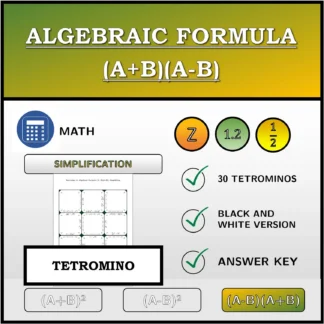 Tetromino: Algebraic Formula (A+B)(A-B), Simplifying