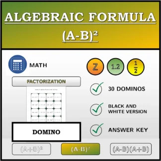 Domino: Algebraic Formula (A-B)², Factoring