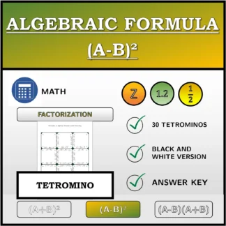 Tetromino: Algebraic Formula (A-B)², Factoring