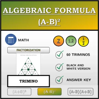 Trimino: Algebraic Formula (A-B)², Factoring