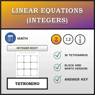 Tetromino: Linear Equations (Integers), Integer Solution