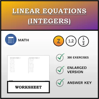 Worksheet: Linear Equations (Integers)