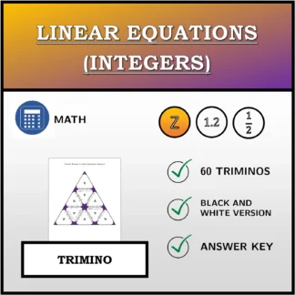Trimino: Linear Equations (Integers)