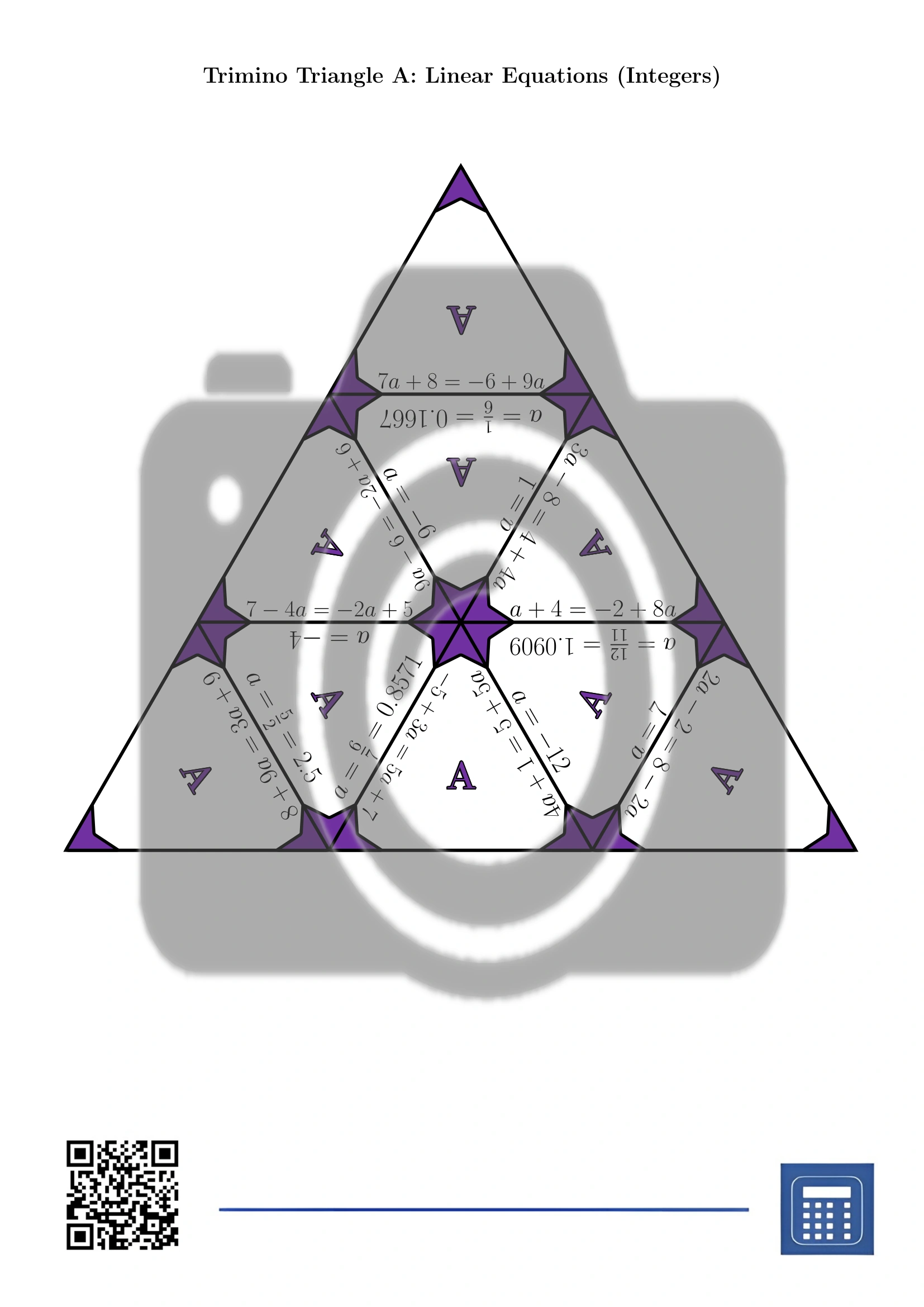 Trimino: Linear Equations (Integers) - Image 2