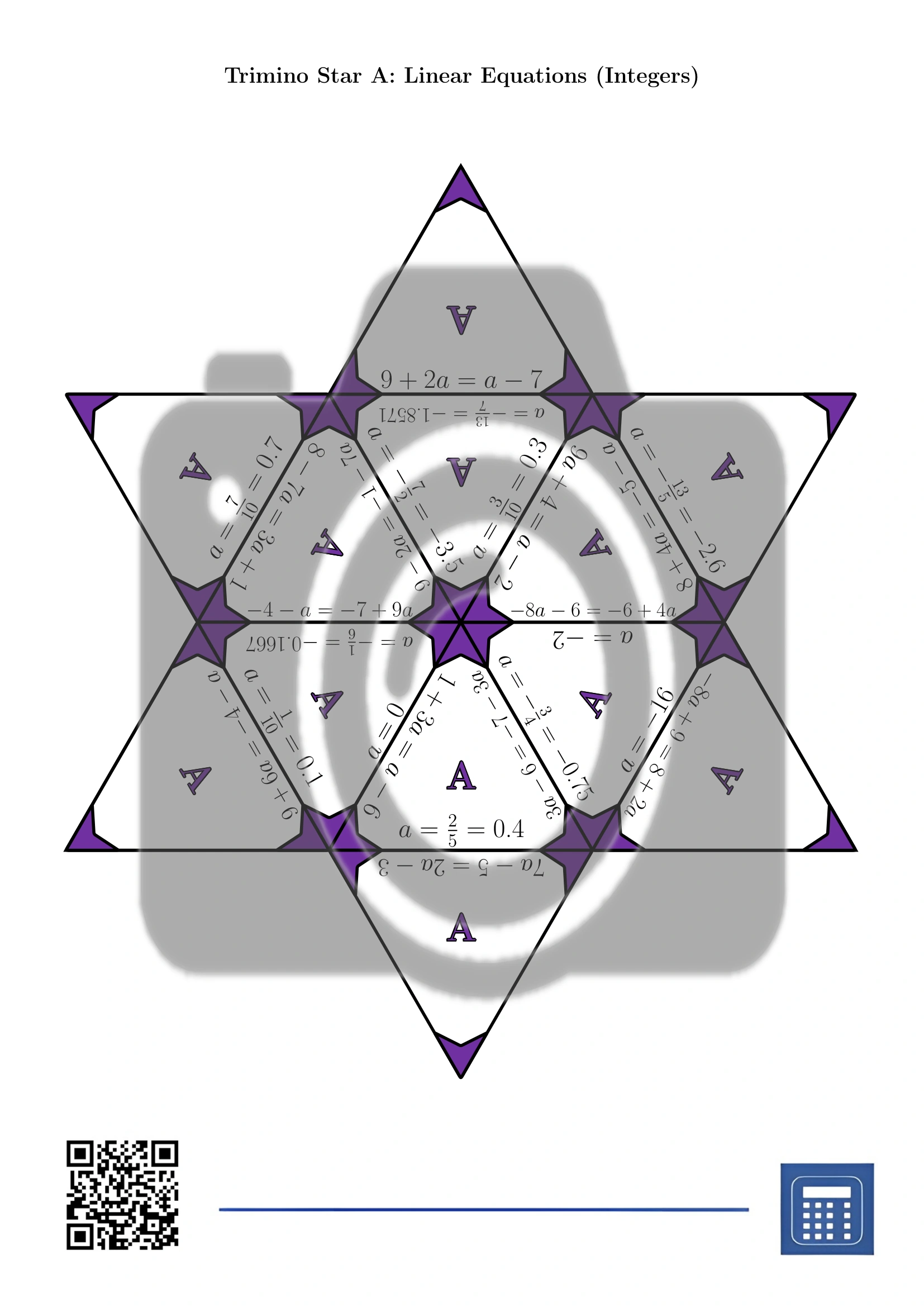 Trimino: Linear Equations (Integers) - Image 4