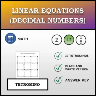 Tetromino: Linear Equations (Decimal Numbers)