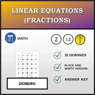 Domino: Linear Equations (Fractions)